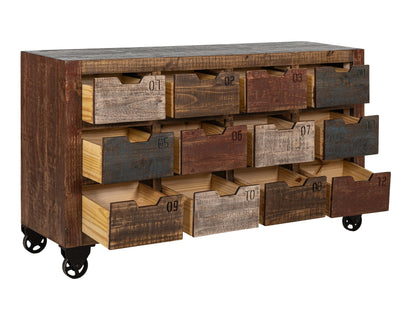 12 Numbered Drawer Console - Multicolor