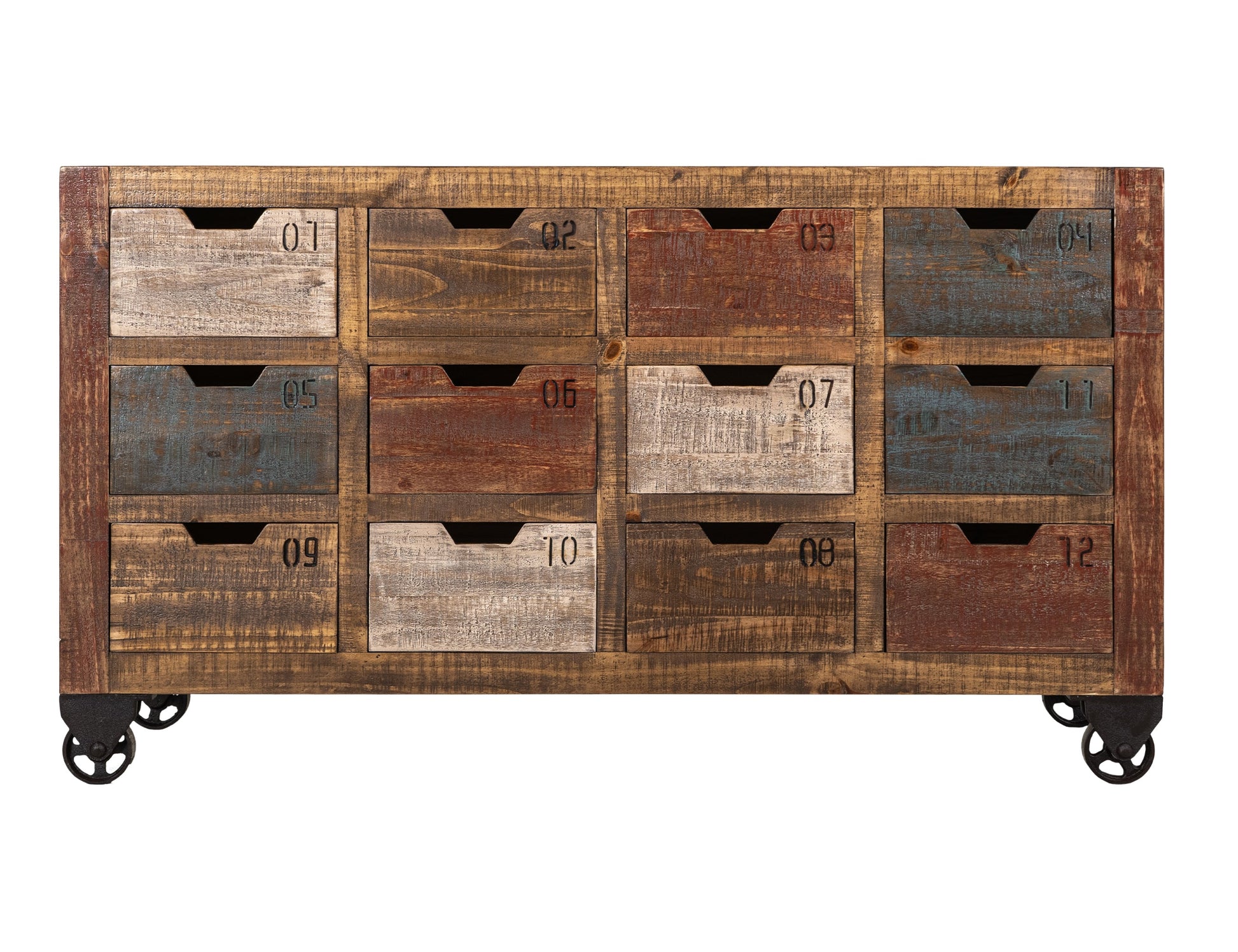 12 Numbered Drawer Console - Multicolor