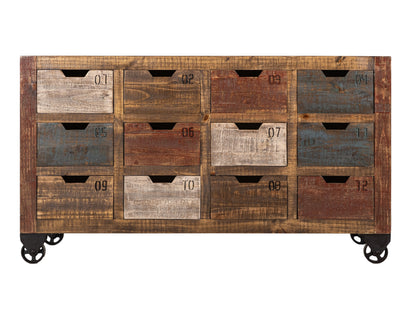 12 Numbered Drawer Console - Multicolor