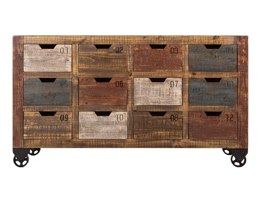 12 Numbered Drawer Console - Multicolor