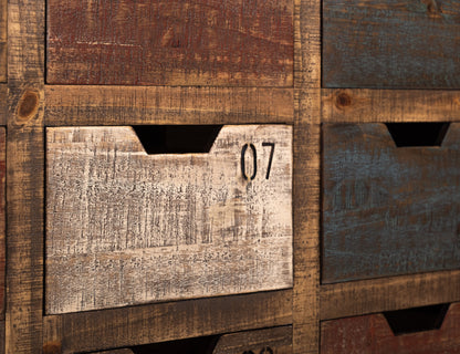 12 Numbered Drawer Console - Multicolor