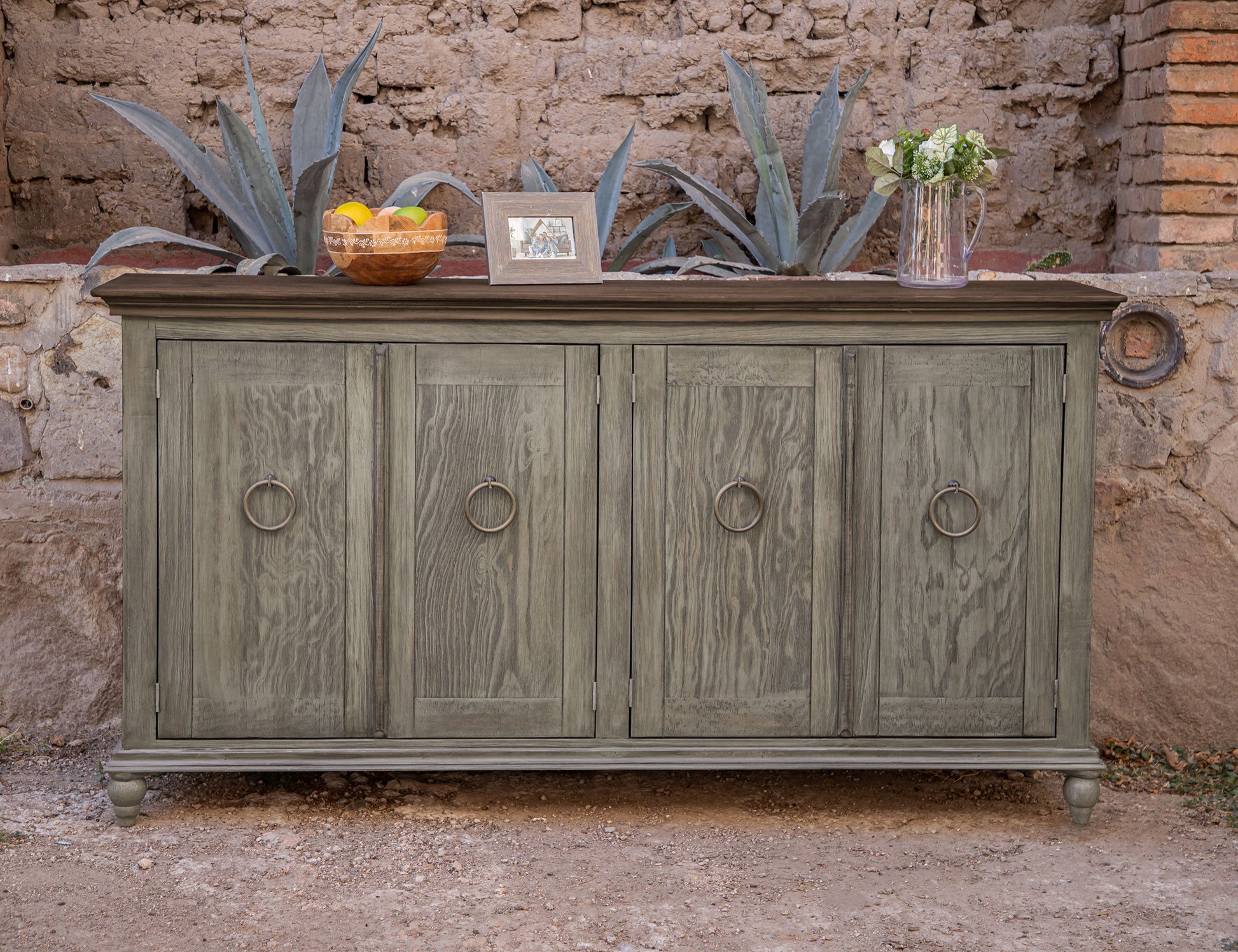 4 Doors Console - Olive