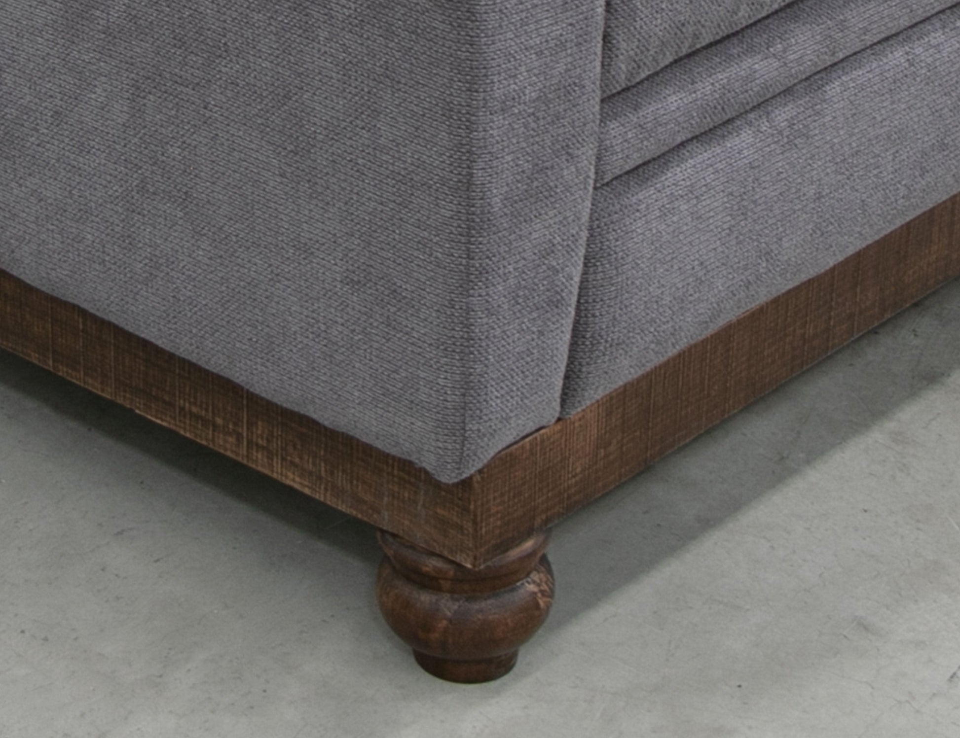 Wooden Frame & Base, Sofa - Iron Gray