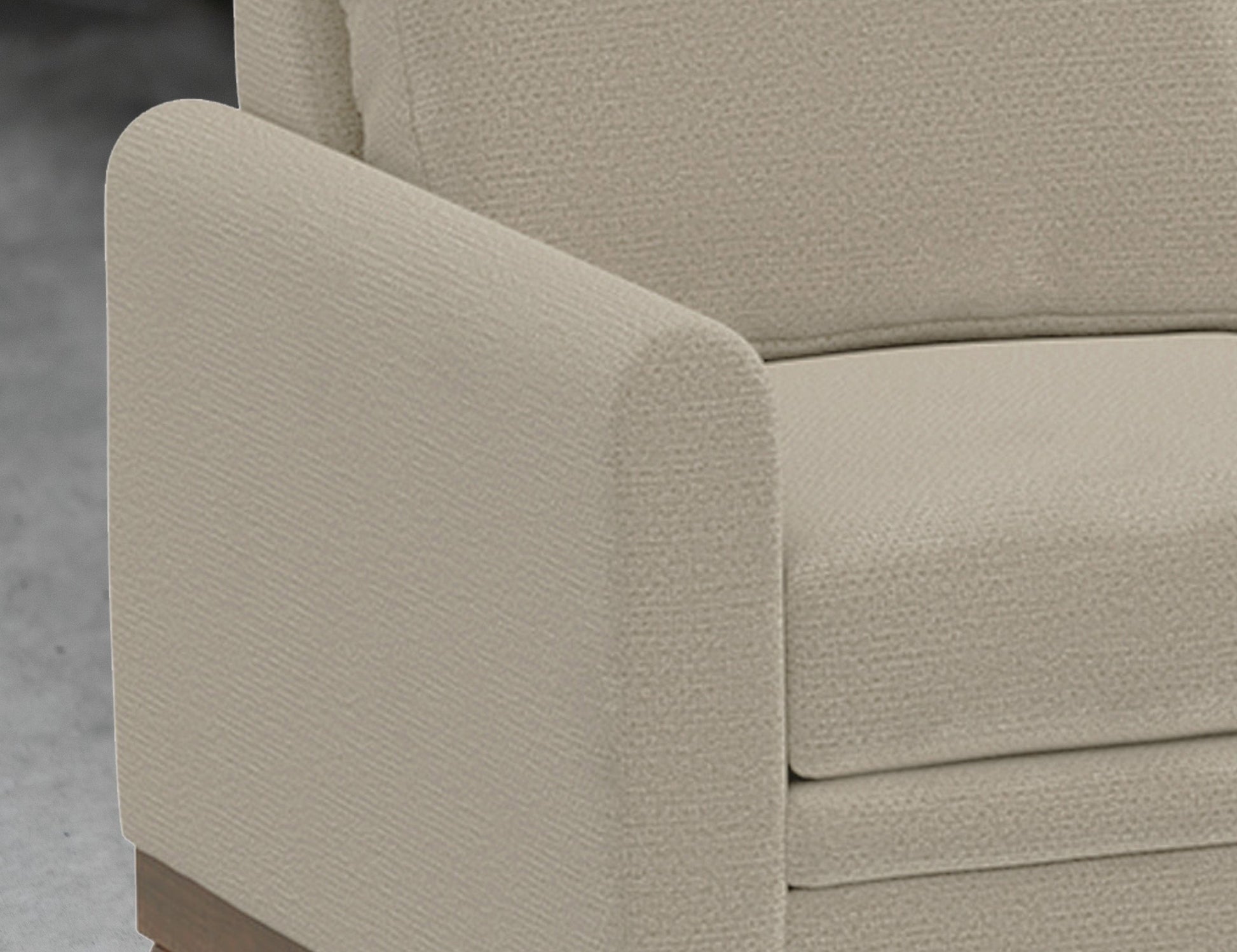 Wooden Frame & Base, Armchair - Almond Gray