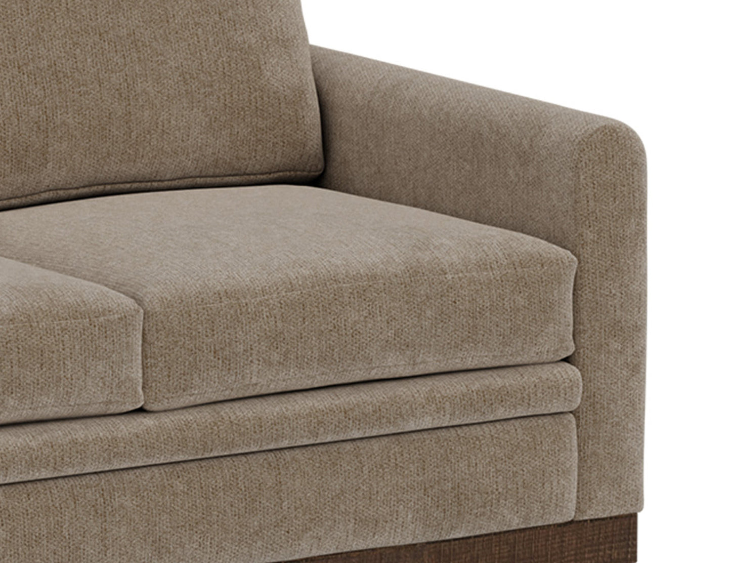 Wooden Frame & Base, Sofa - Brown Camel