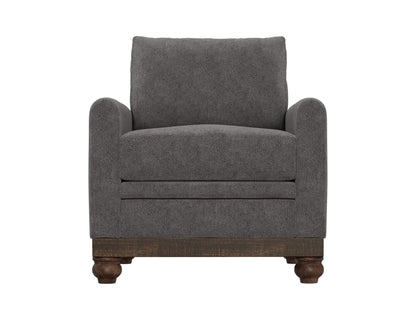 Wooden Frame & Base, Armchair - Iron Gray
