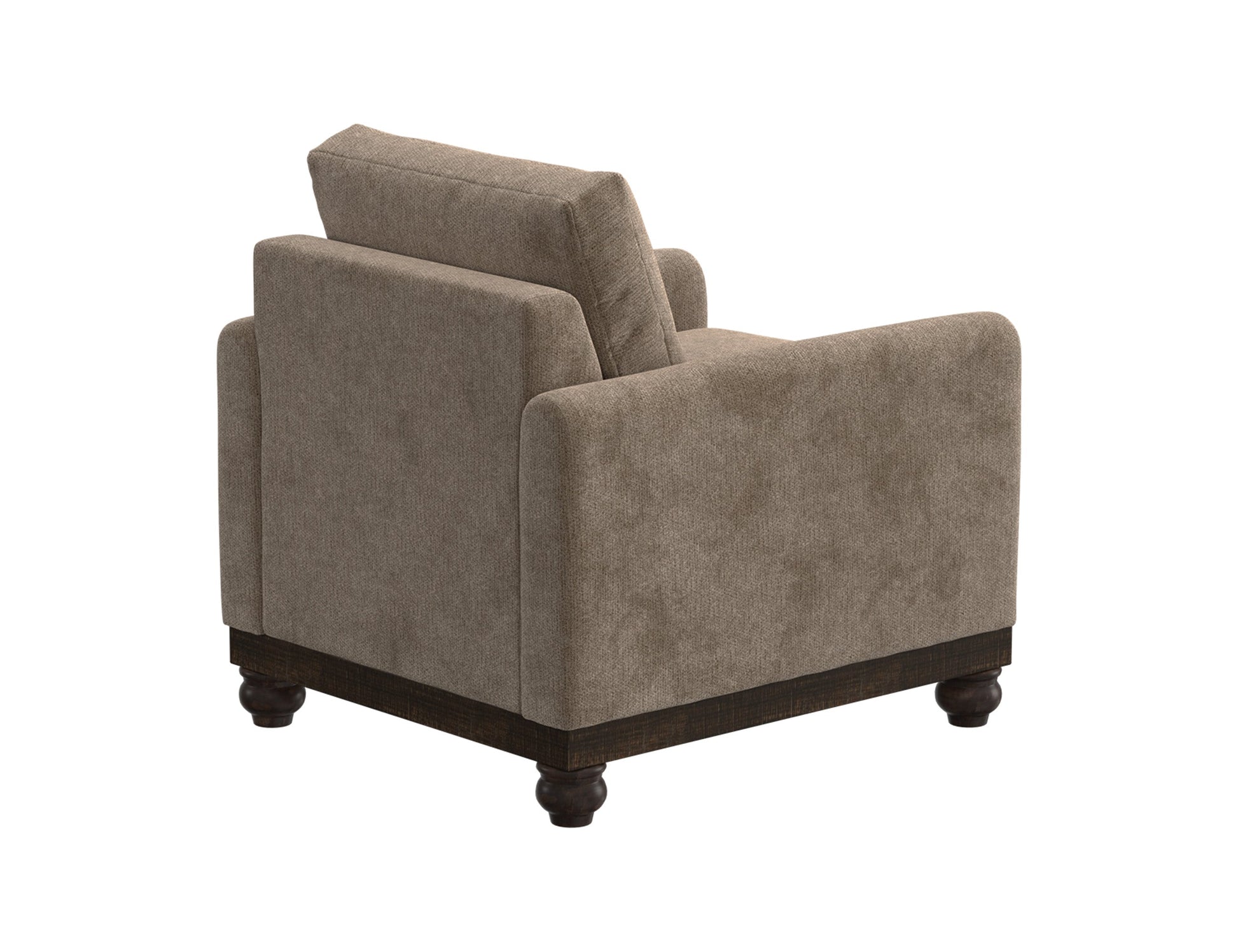 Wooden Frame & Base, Armchair - Brown Camel