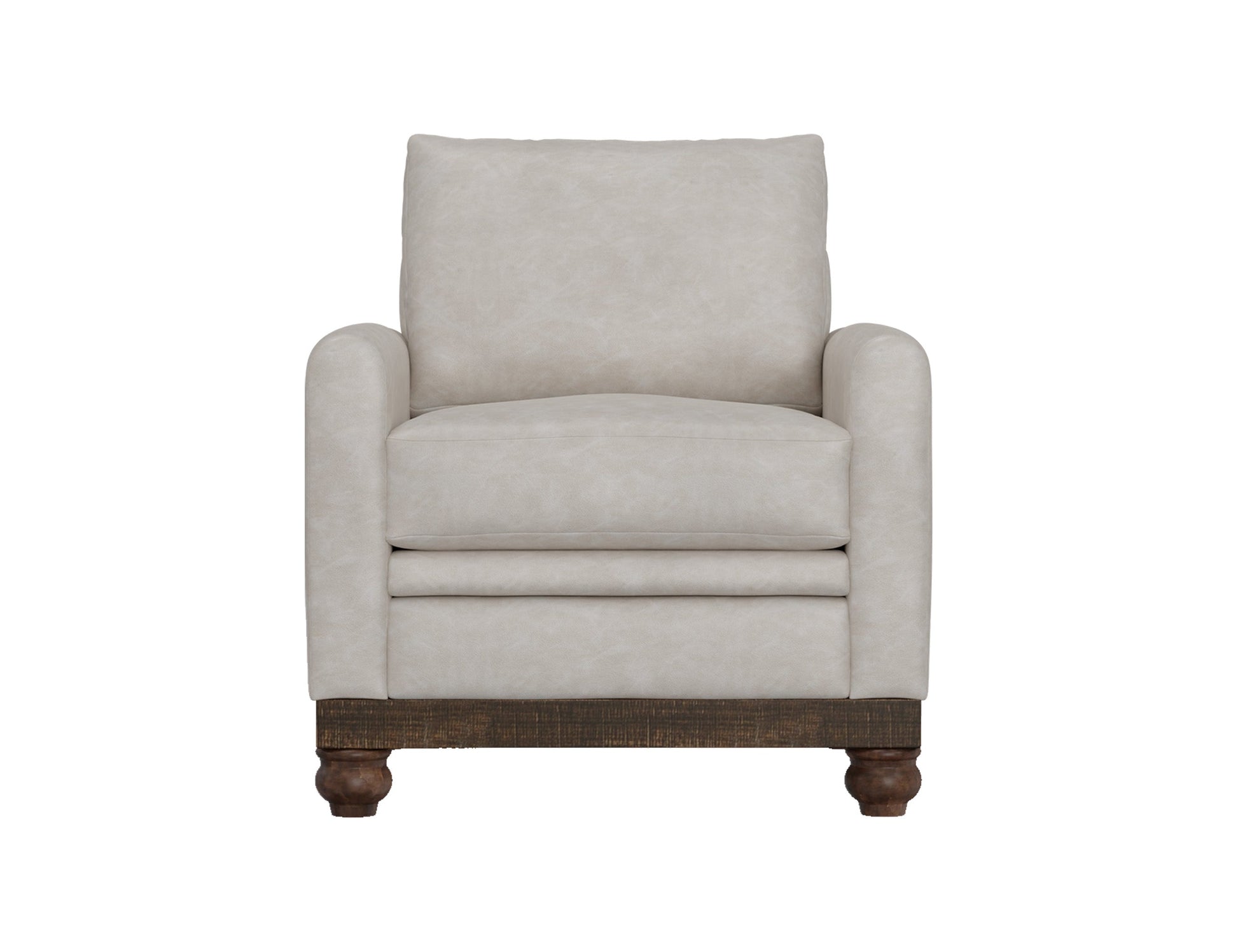 Wooden Frame & Base, Armchair - Ivory