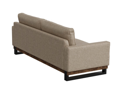 Metal & Wood Base, Sofa - Brown Camel