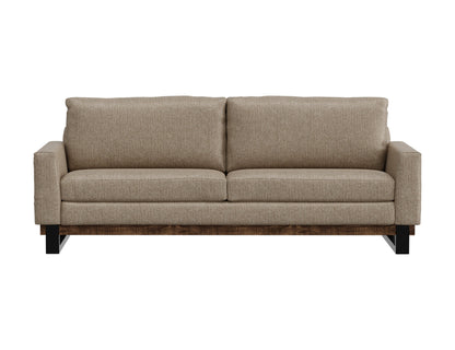 Metal & Wood Base, Sofa - Brown Camel