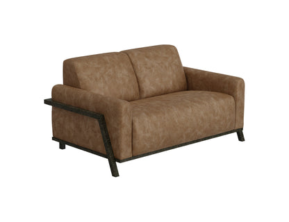Wooden Frame & Base, Loveseat - Caramel Color