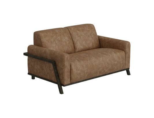 Wooden Frame & Base, Loveseat - Caramel Color