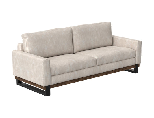 Metal & Wood Base, Sofa - Ivory