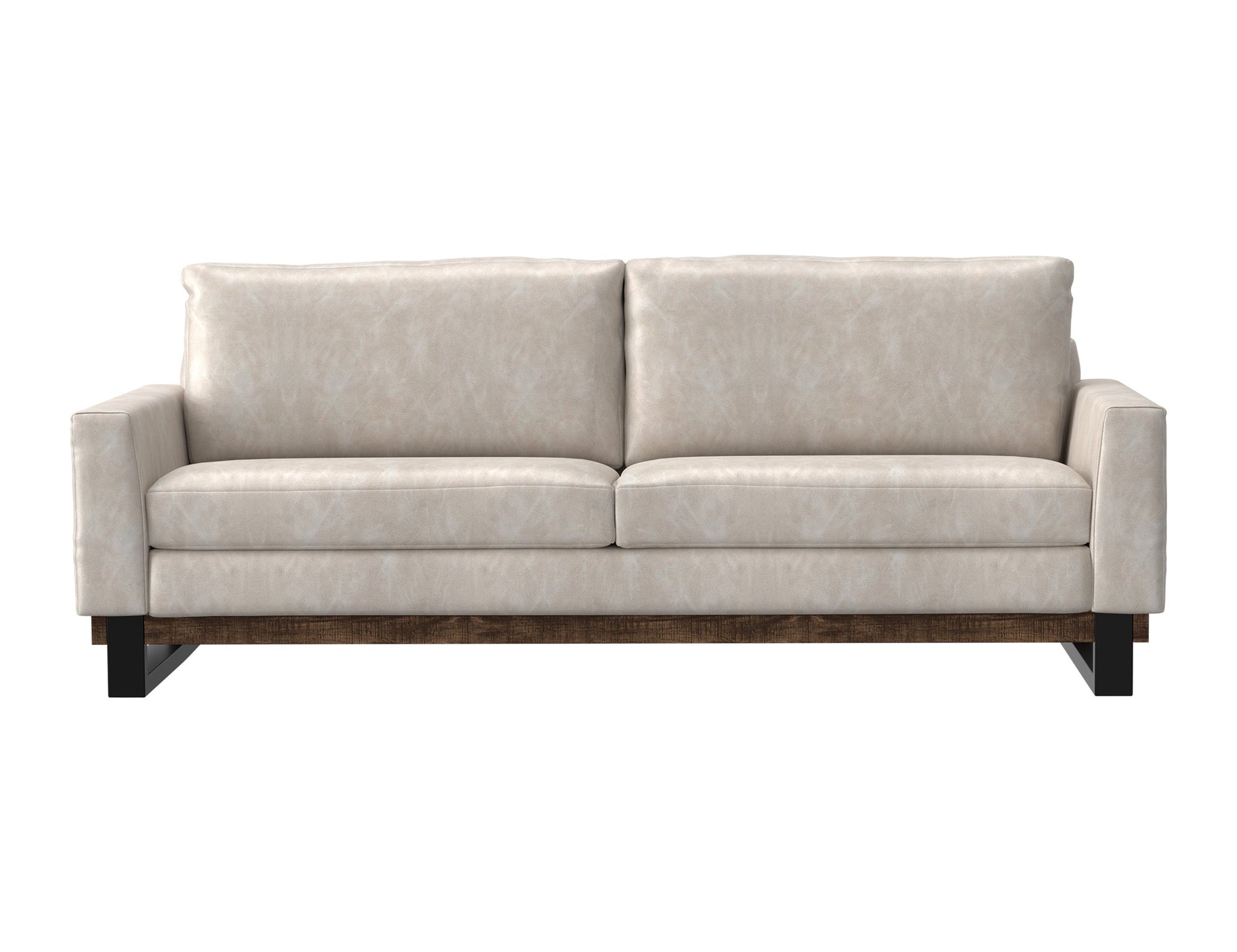 Metal & Wood Base, Sofa - Ivory