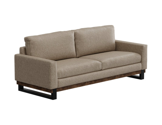 Metal & Wood Base, Sofa - Brown Camel