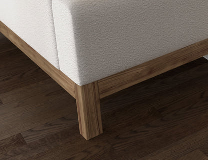 Wooden Frame & Base, Loveseat - Light Cream