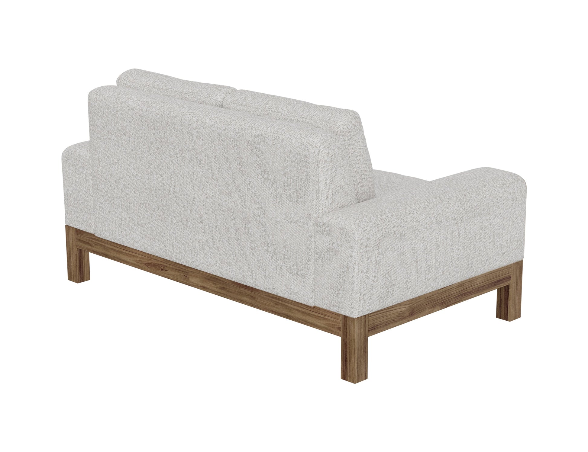 Wooden Frame & Base, Loveseat - Light Cream