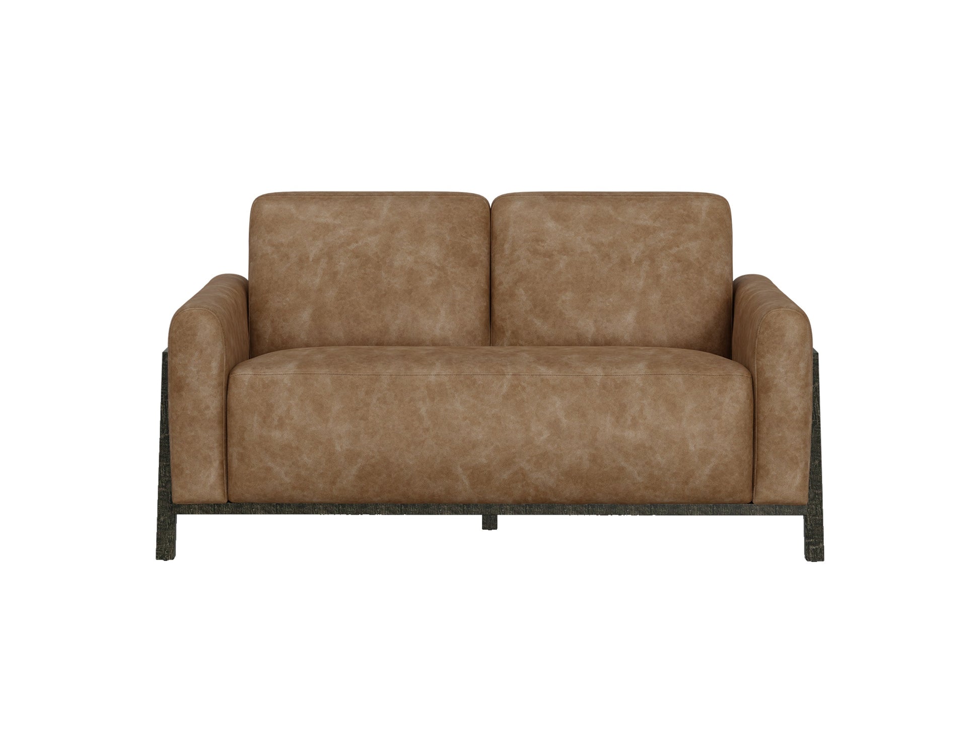 Wooden Frame & Base, Loveseat - Caramel Color