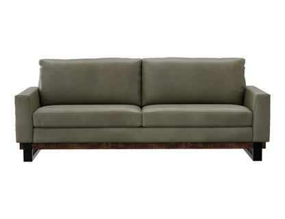 Metal & Wood Base, Sofa - Moss Green