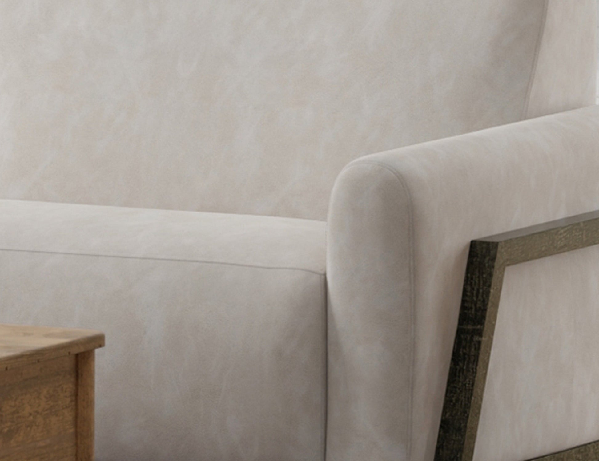 Wooden Frame & Base, Loveseat - Ivory