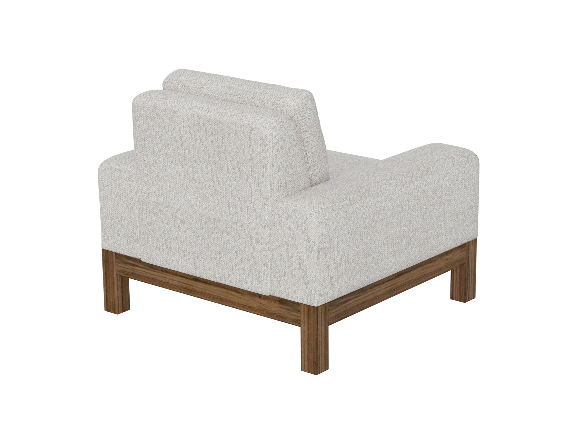 Wooden Frame & Base, Armchair - Light Cream