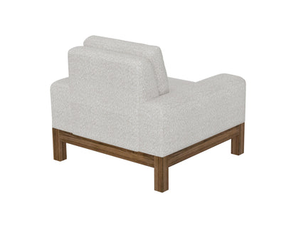 Wooden Frame & Base, Armchair - Light Cream