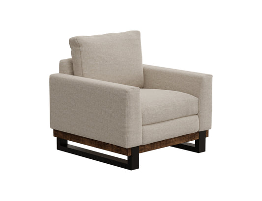 Metal & Wood Base, Armchair - Agreeable Gray