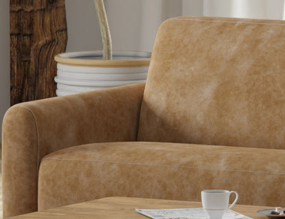 Wooden Frame & Base, Loveseat - Caramel Color