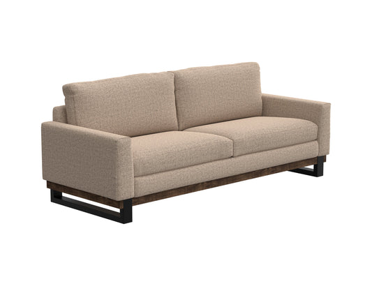 Metal & Wood Base, Sofa - Capuccino Brown