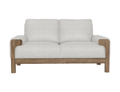 Wooden Frame & Base, Loveseat - Light Cream