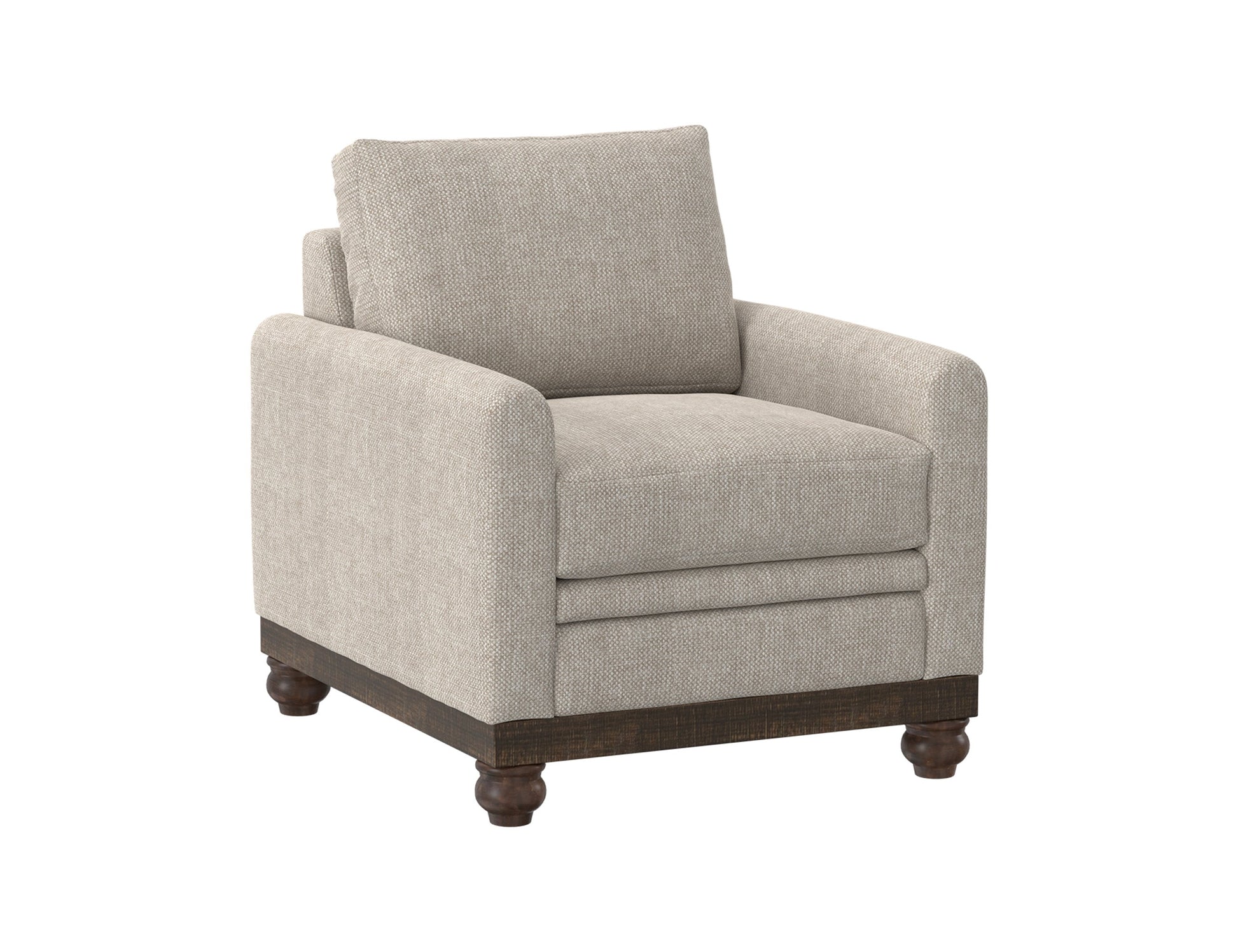 Wooden Frame & Base, Armchair - Agreeable Gray