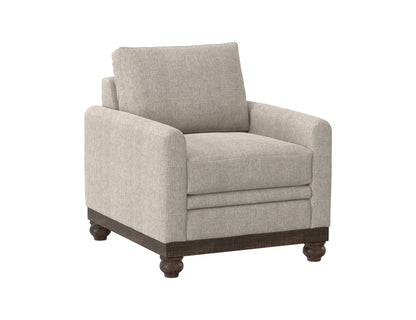 Wooden Frame & Base, Armchair - Agreeable Gray