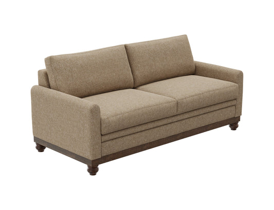 Wooden Frame & Base, Sofa - Brown Camel