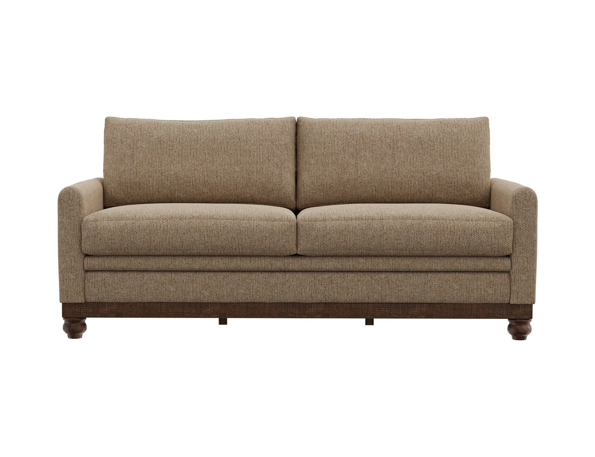 Wooden Frame & Base, Sofa - Brown Camel