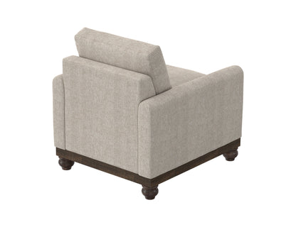 Wooden Frame & Base, Armchair - Agreeable Gray