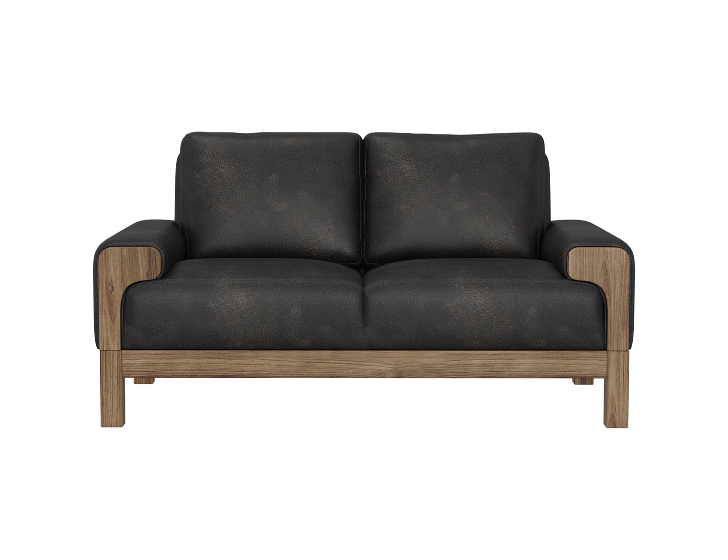 Wooden Frame & Base, Loveseat - Licorice Black