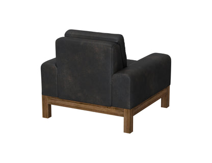 Wooden Frame & Base, Armchair - Licorice Black