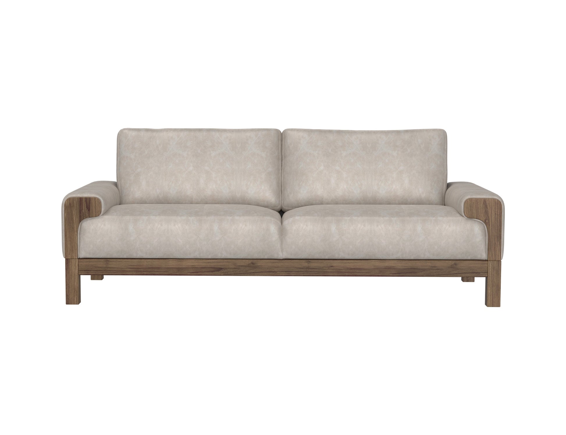 Wooden Frame & Base, Sofa - Ivory