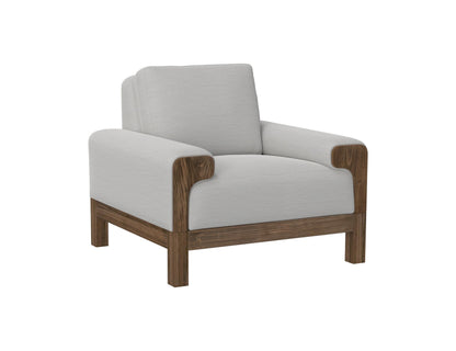 Wooden Frame & Base, Armchair - Ecru Beige