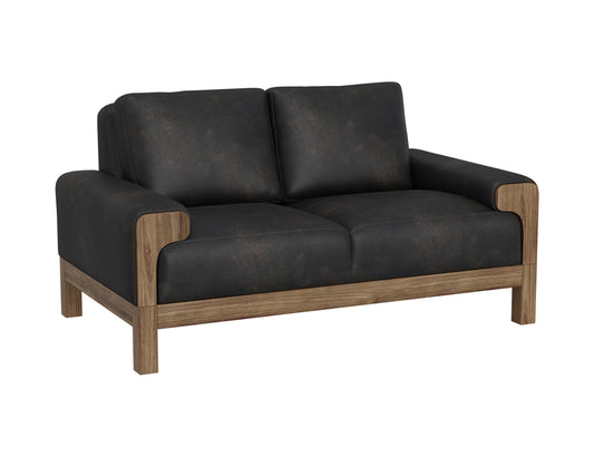 Wooden Frame & Base, Loveseat - Licorice Black