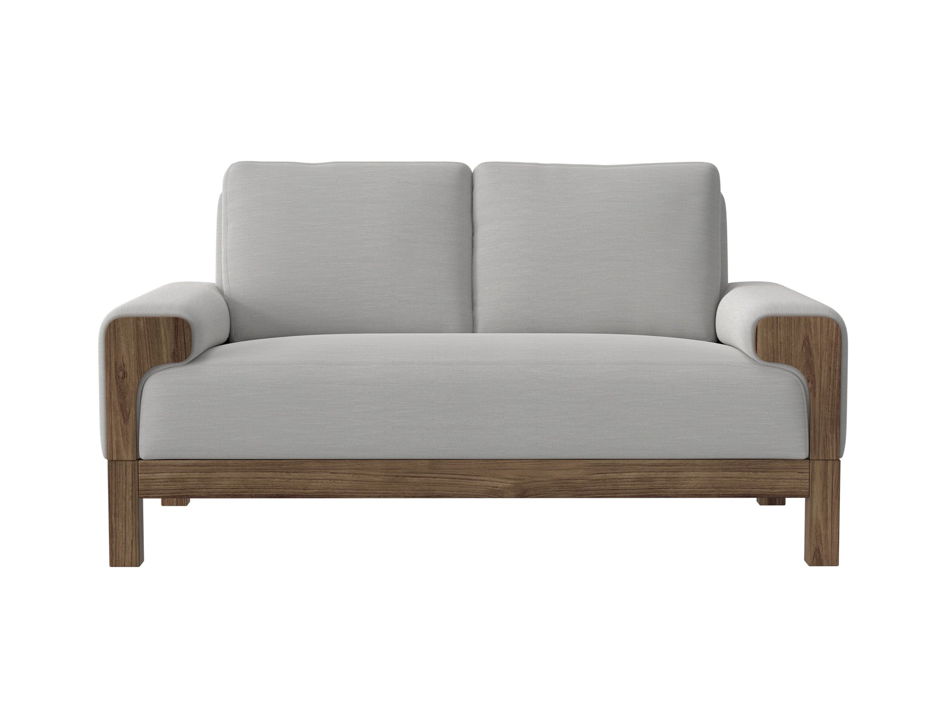 Wooden Frame & Base, Loveseat - Ecru Beige