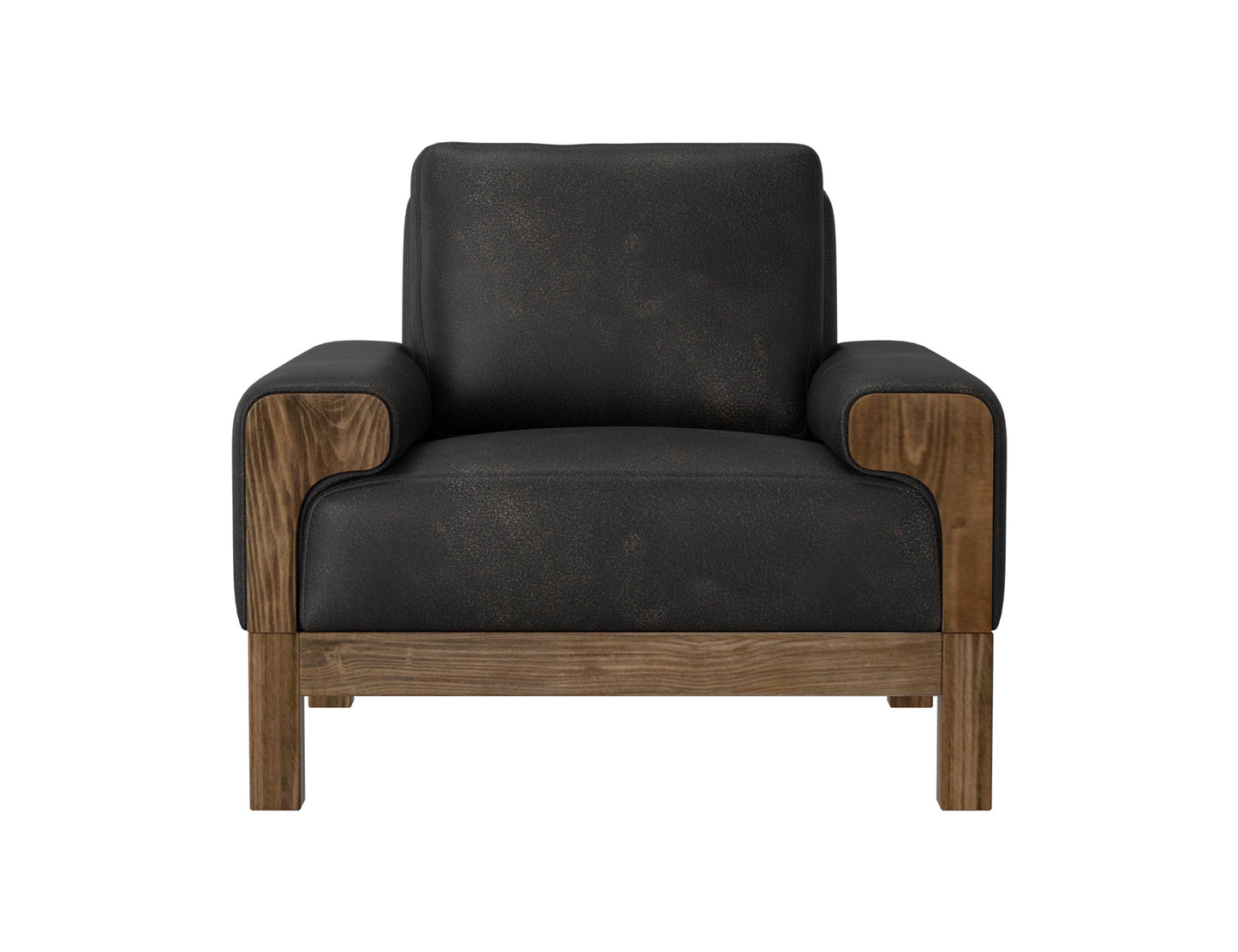 Wooden Frame & Base, Armchair - Licorice Black