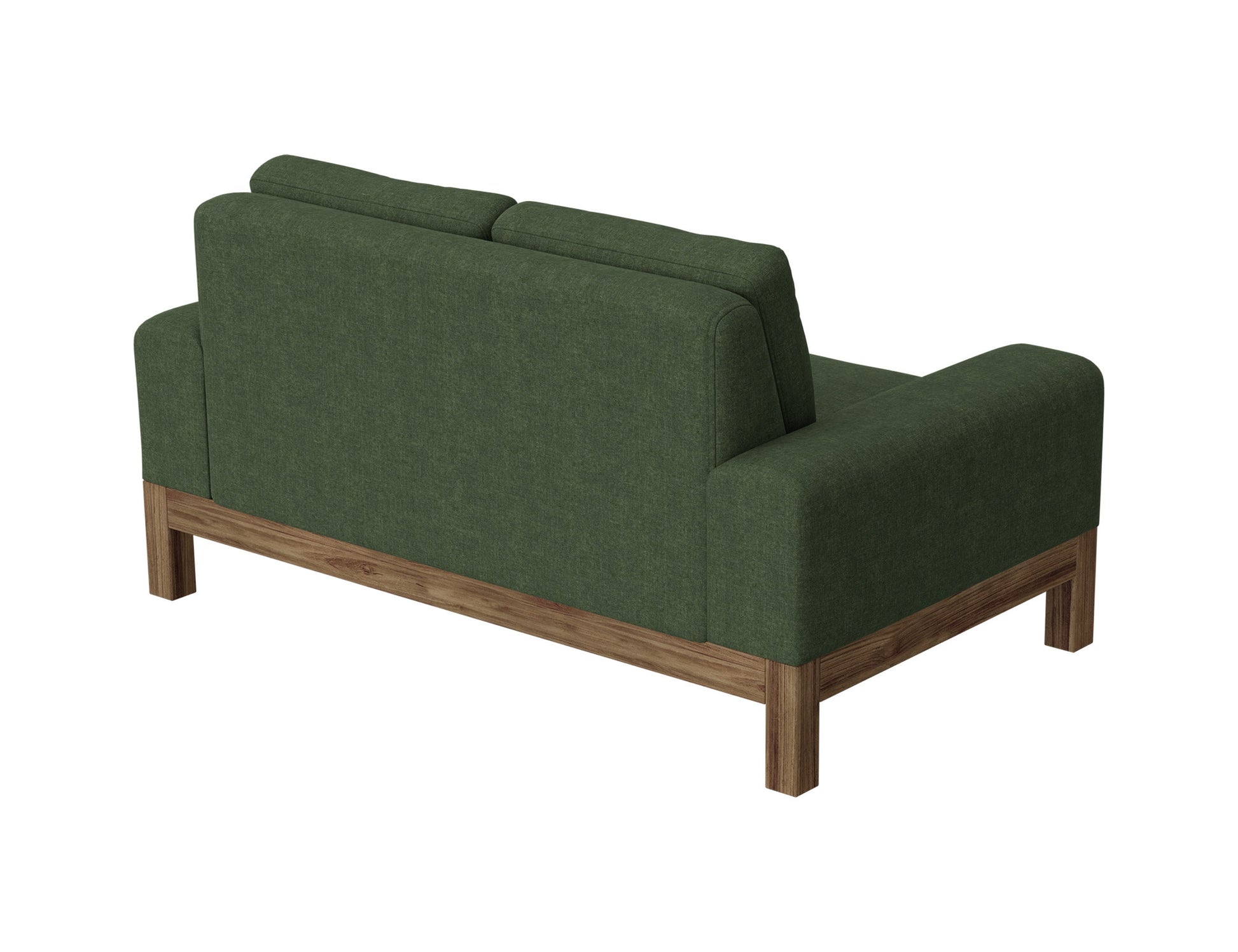 Wooden Frame & Base, Loveseat - Olive Green