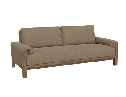 Wooden Frame & Base, Sofa - Brown Camel