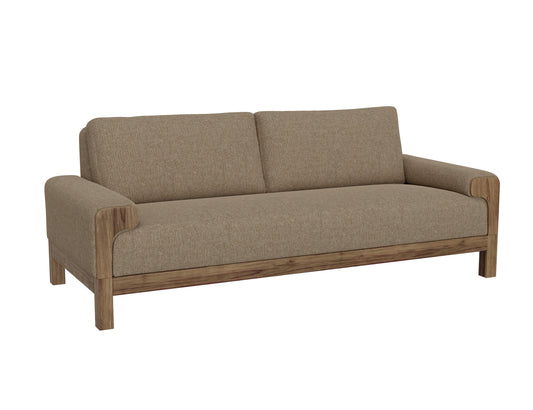 Wooden Frame & Base, Sofa - Brown Camel
