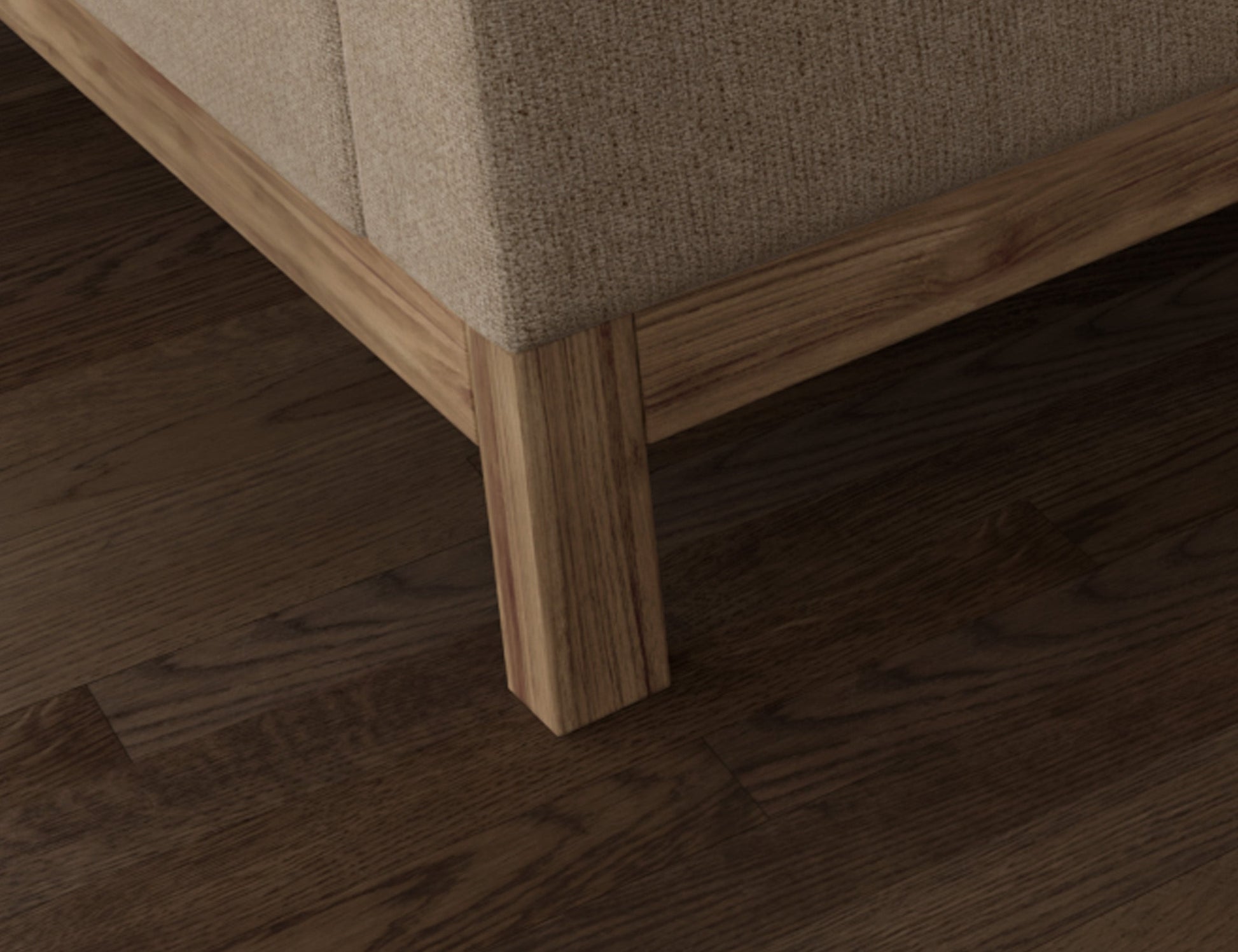 Wooden Frame & Base, Loveseat - Brown Camel