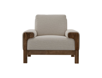 Wooden Frame & Base, Armchair - Agreeable Gray
