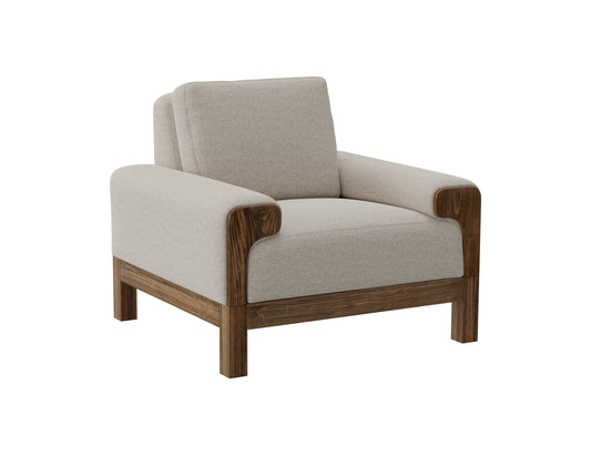 Wooden Frame & Base, Armchair - Agreeable Gray