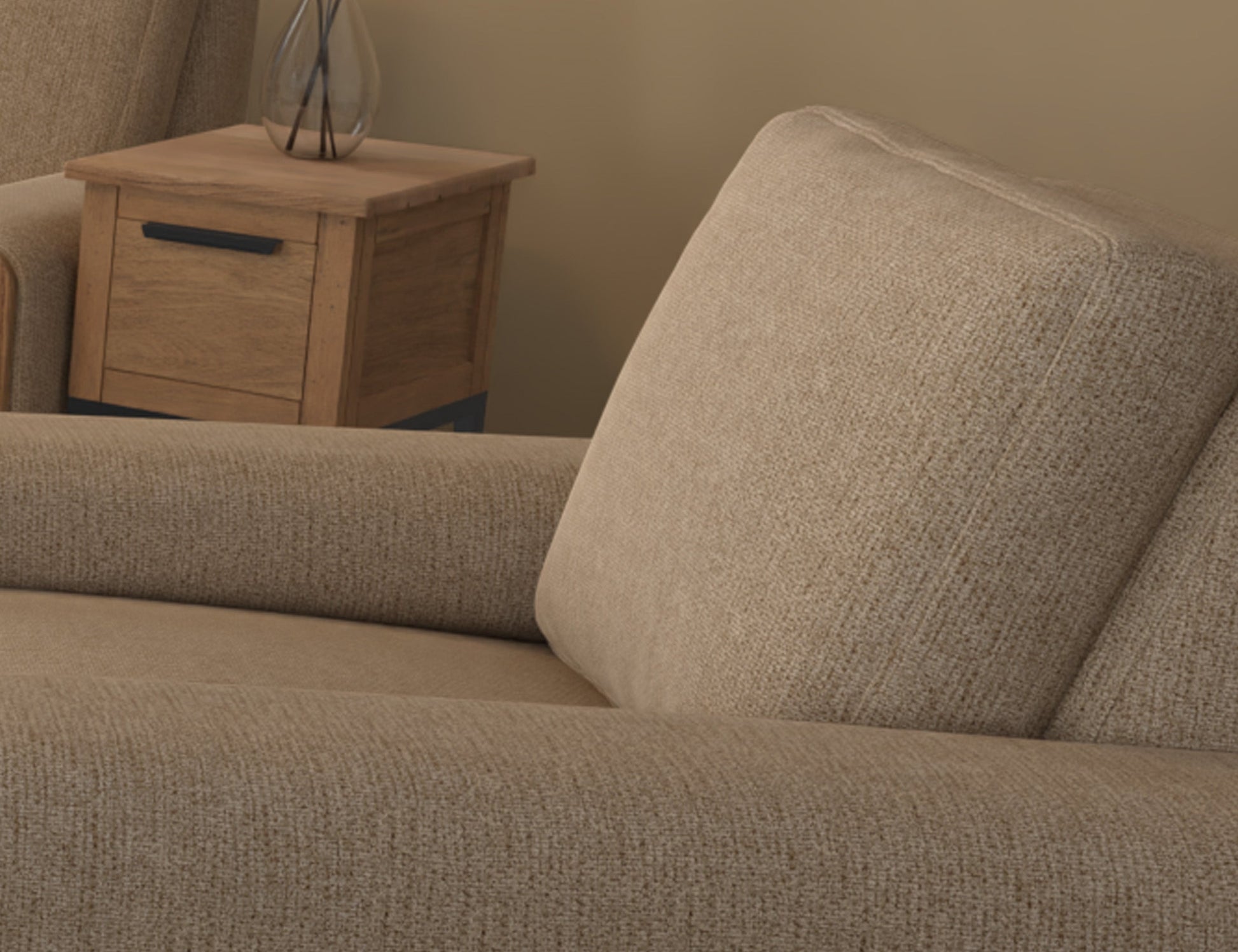 Wooden Frame & Base, Loveseat - Brown Camel