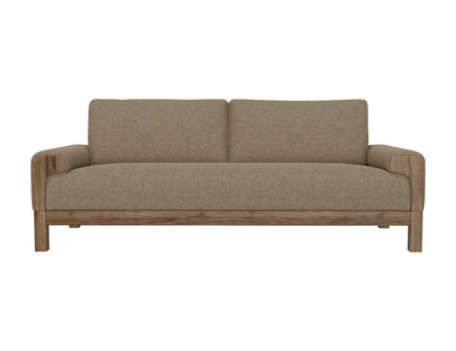 Wooden Frame & Base, Sofa - Brown Camel